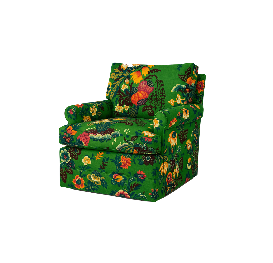 Swivel Chair - Green Floral (Pair Avail)