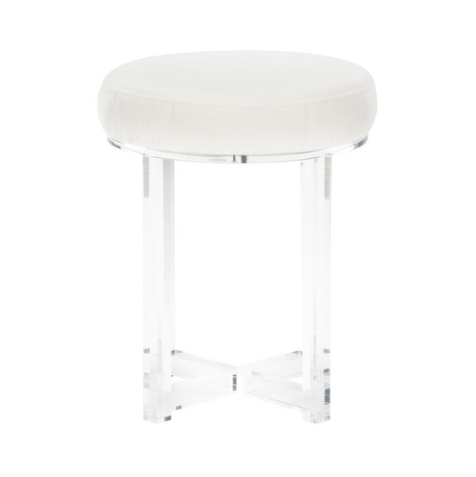 Acrylic Stool with Blue Floral Skirt